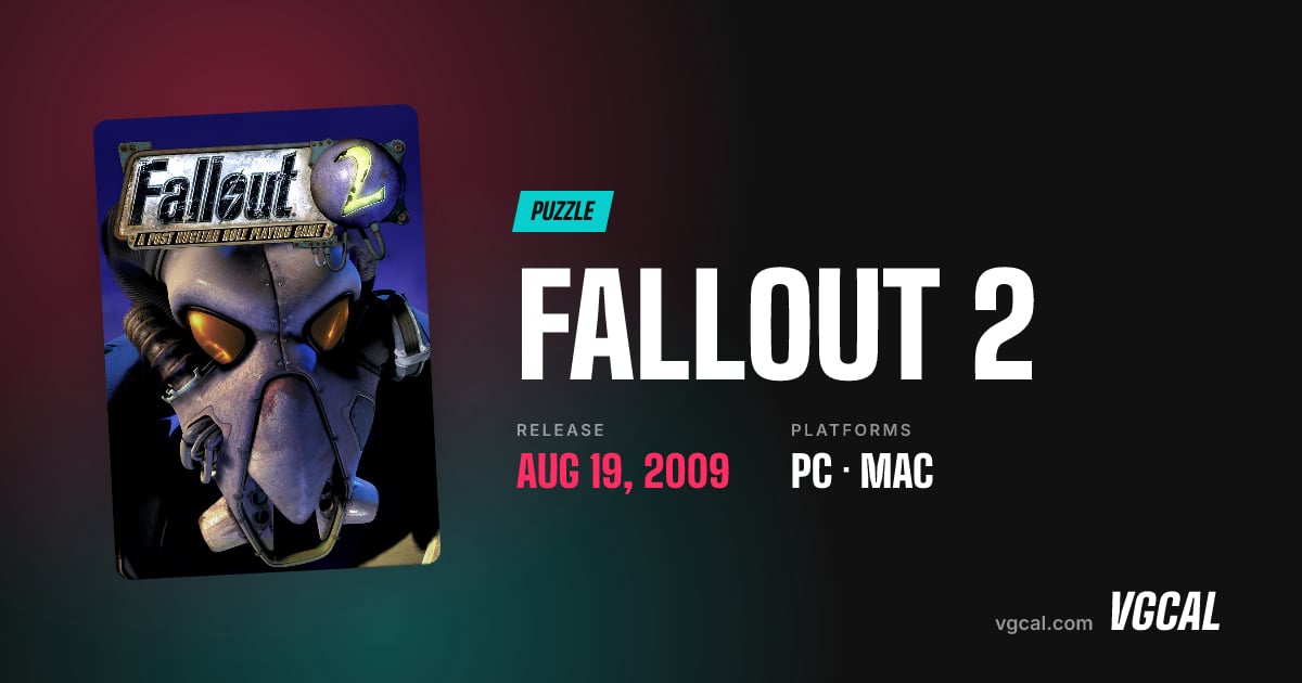 Fallout 2 | Info, release dates, media and news | VGCal
